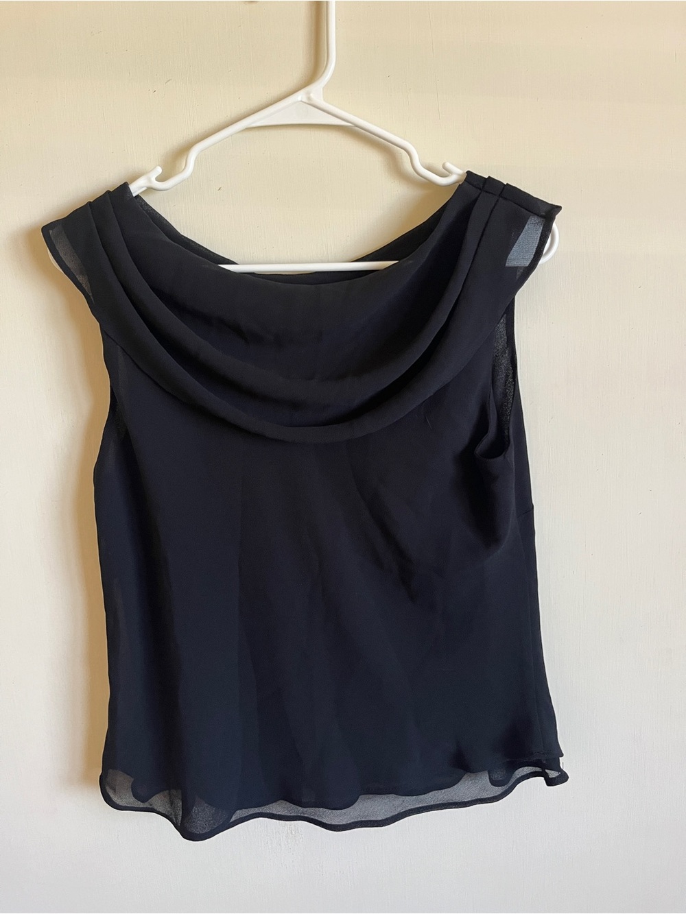 Women’s Black Cowl Neck Sleeveless Top